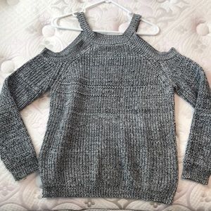 Black and Grey No Shoulder Sweater